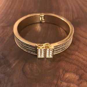 Ann Taylor Gold & Faux Snakeskin Hinge Bangle